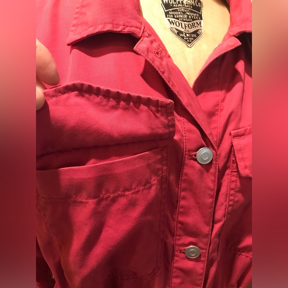 GAP Raspberry Pink Light Trench Jacket L - Picture 5 of 10